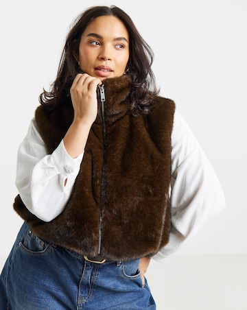 Zip Front Faux Fur Gilet
