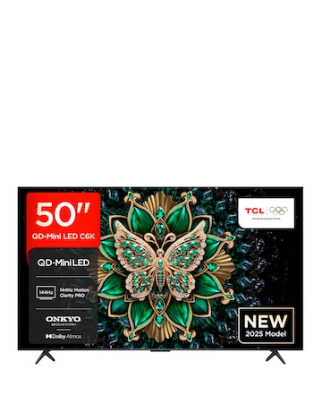 TCL 50C6K-UK 50in 4K Mini LED HDR Smart Fire TV with Freely