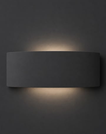 ValueLights Vincent Dark Navy Curved Flush Wall Light