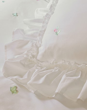 Cath Kidston Tiny Floral Embroidered Frill Duvet Cover Set