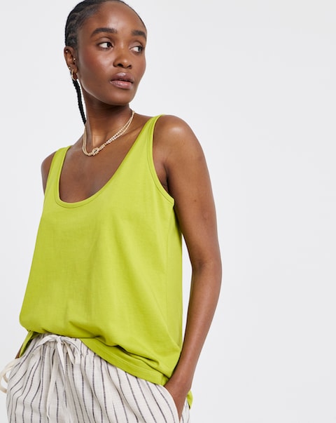 Simply Be Chartreuse Cotton Slouch Vest