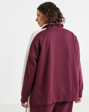 Simply Be Chocolate Whipstitch Side Stripe Sweatshirt