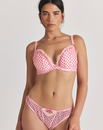 Ann Summers Tease & Trouble Flocked Spot Brazilian Brief Pink