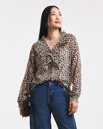 Ruffle Crinkle Chiffon Blouse
