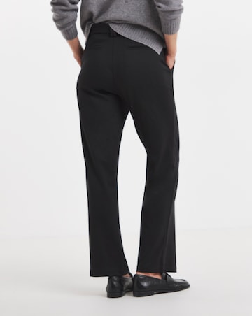 Black Tailored Jersey Straight Leg Trousers