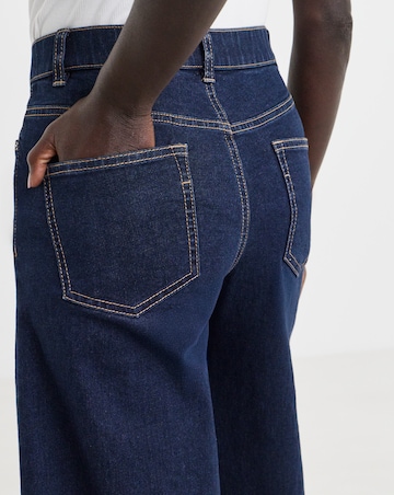 24/7 Dark Blue Wide Crop Jeans