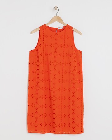 Pure Cotton Broderie Sleeveless Shift Dress