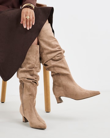 Alison Slouchy Pointed Knee High Boots - Extra Wide Fit (EEE) & Super Curvy Calf