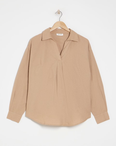 Brushed Cotton Popover Shirt