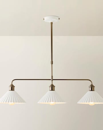 ValueLights Burford Ceramic Ribbed 3 Drop Diner Bar Ceiling Light