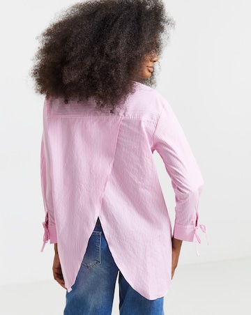 Simply Be Pink Stripe Open Back Shirt