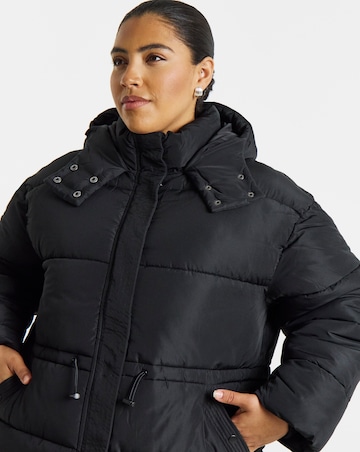 Black Longline Padded Coat