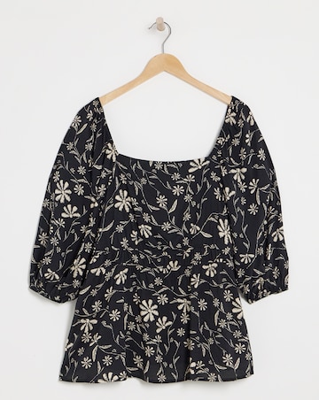 Simply Be Ditsy Print Spun Viscose Blouse