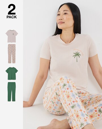 JD Williams (2 Pack) Value Pyjama Sets Palm Print