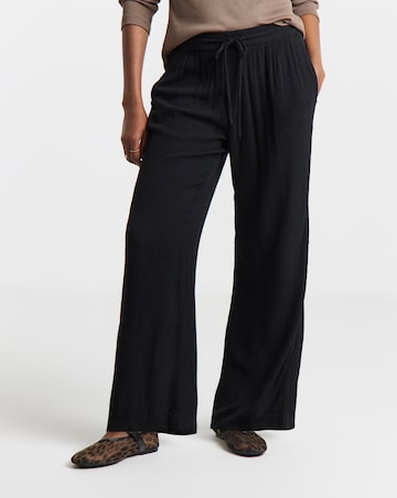 Simply Be Black Crinkle Wide Leg Trousers