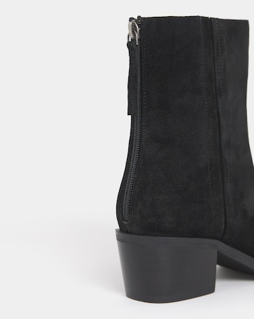 Shaundi Leather Block Heel Ankle Boots - Extra Wide Fit (EEE)