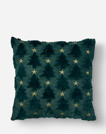 Faux Fur Christmas Trees Cushion