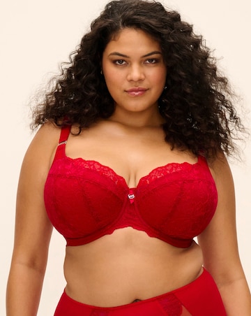 Elomi Brianna Padded Half Cup Wired Bra Red
