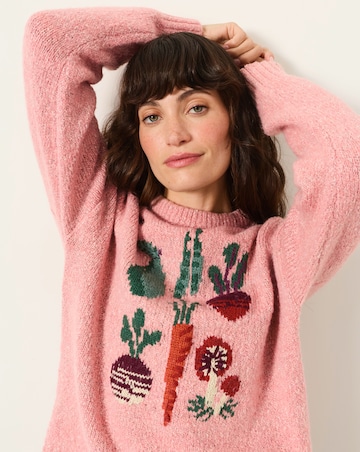Fatface Vegetable Knitted Crew Neck Jumper