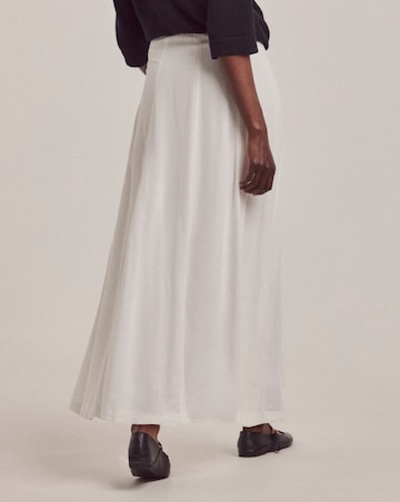 Anthology White Linen Seam Detail Maxi Skirt