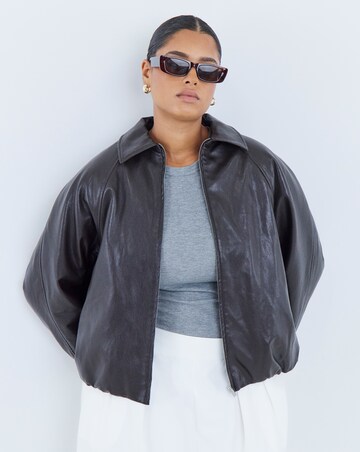 Chocolate Bubble Hem Faux Leather Jacket