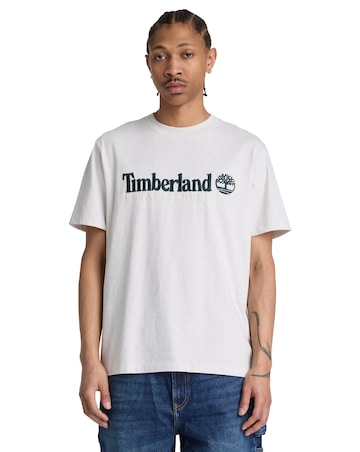 Timberland Established 197 Short Sleeve Embroidered T-Shirt - Light Oatmeal
