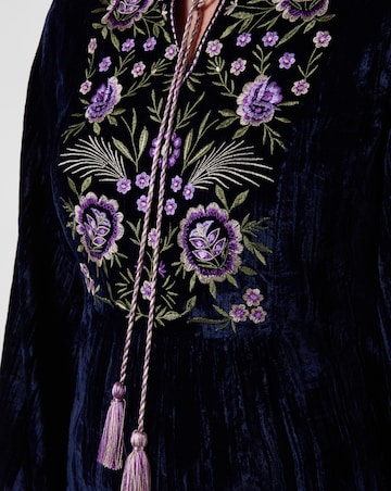 Joe Browns Velvet Tunic Top With Embroidery And Tassel Detail