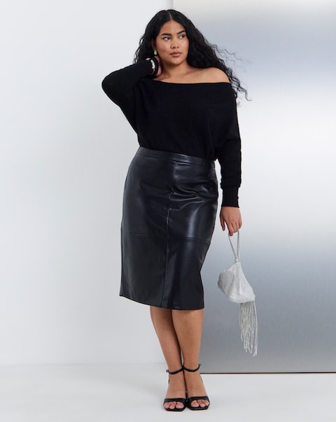 New In - Simply Be PU Pencil Skirt