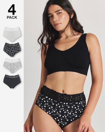 Pretty Secrets (4 Pack) Lace Top Full Fit Briefs