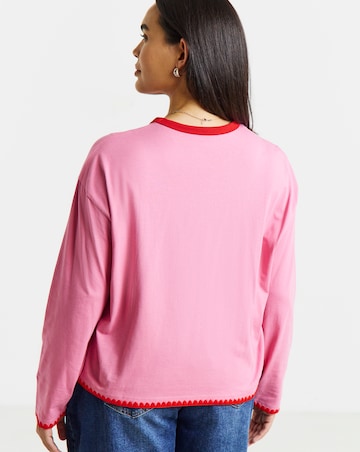 Simply Be Chocolate Whipstitch Long Sleeve T-Shirt