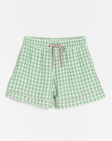 Gingham Soft Cotton Button Through Pyjama Short Set