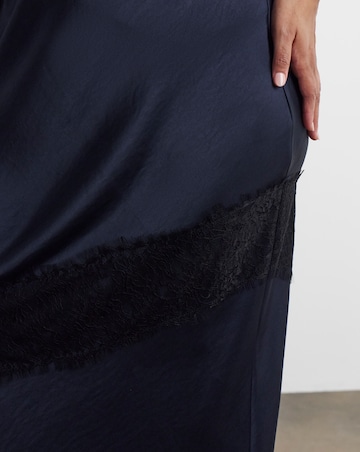 Joanna Hope Lace Trim Satin Skirt