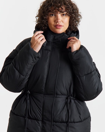 Black Longline Padded Coat