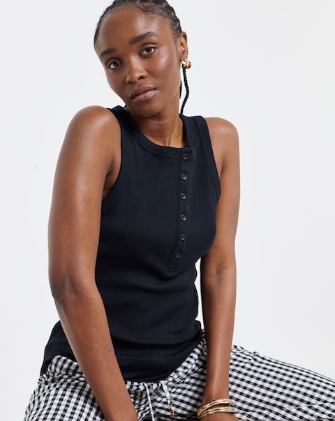 Simply Be Black Henley Vest