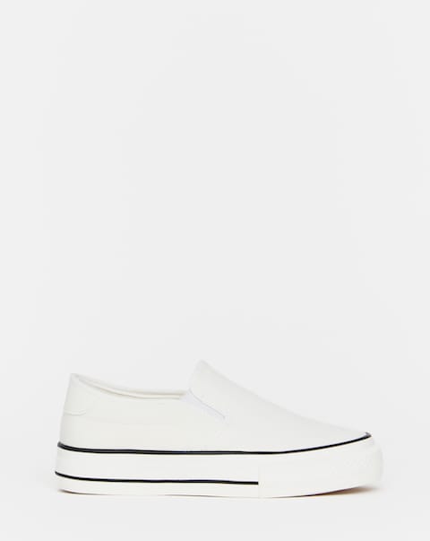Cali Slip On Canvas Trainer - Wide Fit (E)