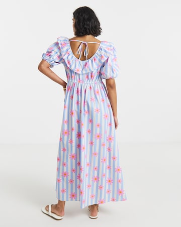 Twisted Wunder Cotton Stripe Floral Maxi Dress