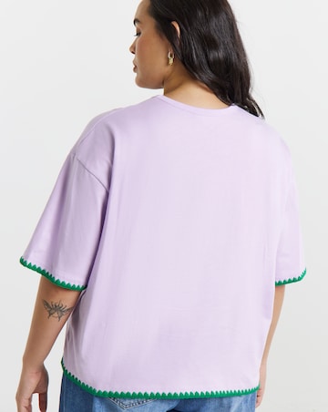 Simply Be Lilac Whipstitch T-Shirt