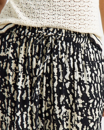 Simply Be Mono Print Crinkle Wide Leg Trousers