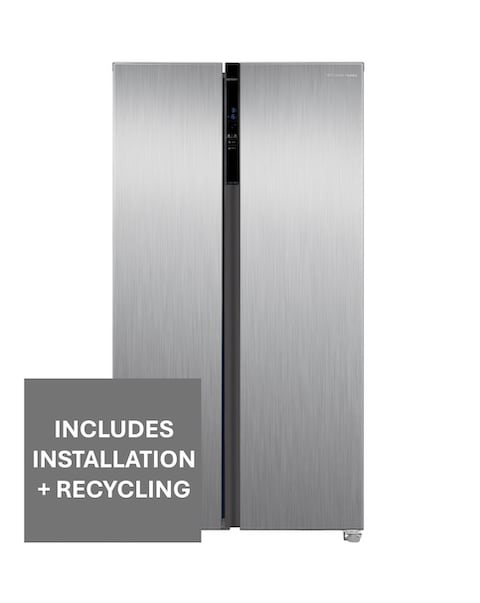 Russell Hobbs RH90AFF201SS Slim American Fridge Freezer Inox + Install