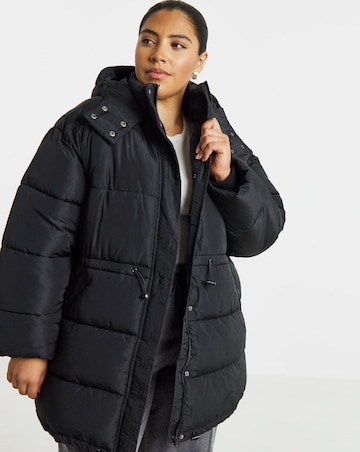 Black Longline Padded Coat