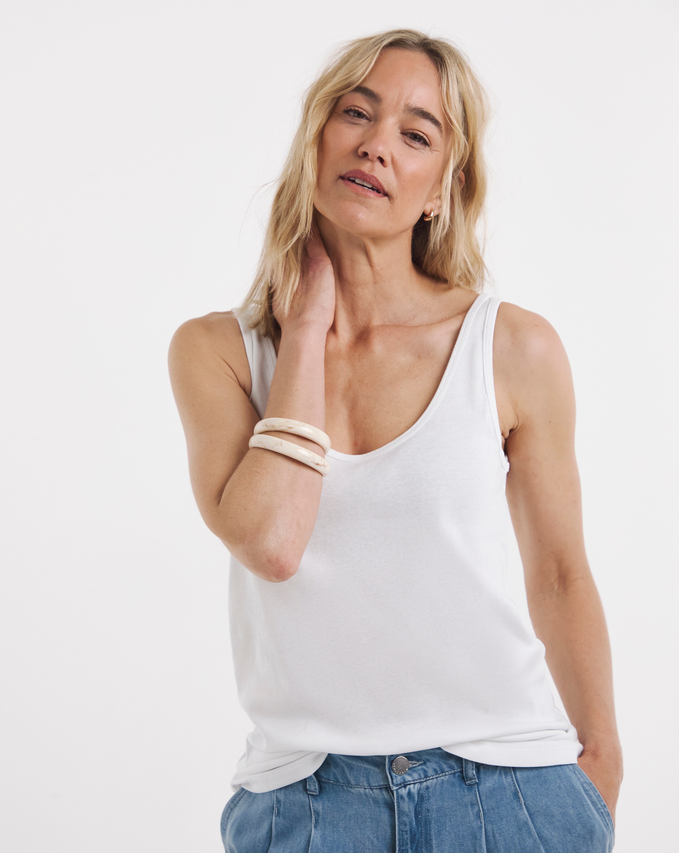 Pure Cotton White Reversible Vest