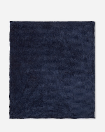 Waffle Fleece Throw - Navy