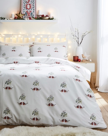 Festive Robins Cotton Blend Duvet Cover Set