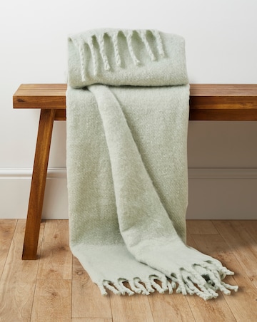 Faux Mohair Fringed Throw