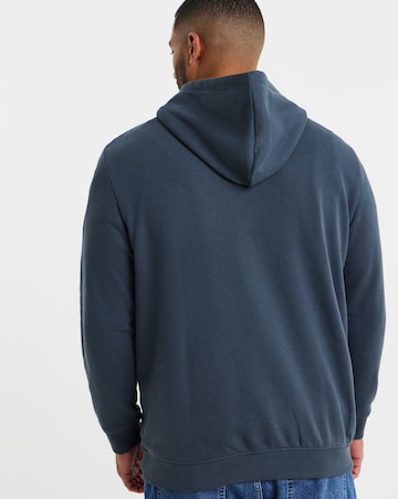 Jack & Jones Denver Logo Hoodie - Grey Blue