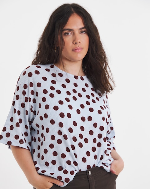 Simply Be Printed Waffle Kimono T-Shirt