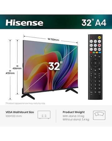Hisense 32A4STUK 32in Full HD LED Smart TV with Freely