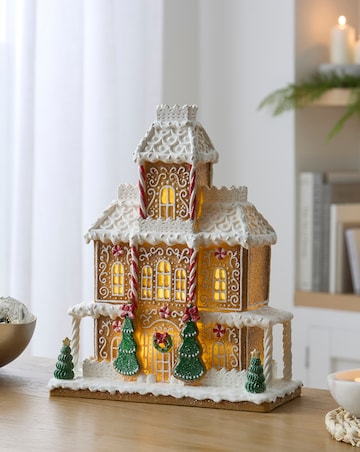 Large Lit Gingerbread House