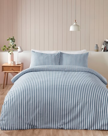 Catherine Lansfield Brushed Stripe Duvet Cover Set