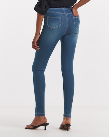 Mid Wash Stretch Skinny Pull On Jeggings
